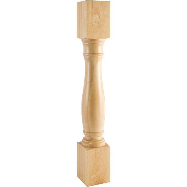 Hardware Resources 5" Wx5"Dx351/2"H Rubberwood Turned Post P1536RW